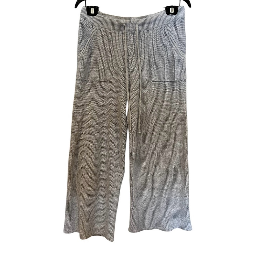 Aerie knit ribbed wide leg cropped sweat lounge pants size medium